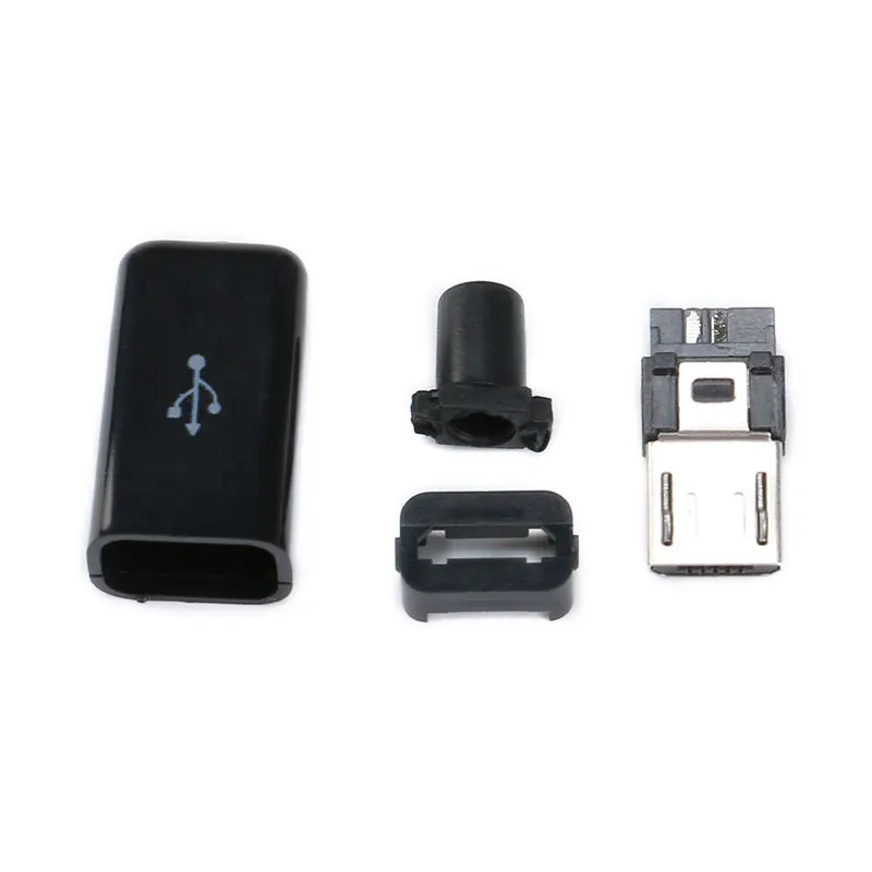 5 шт./компл. 4 в 1 набор разъемов для штекеров Micro USB с крышкой черный белый |