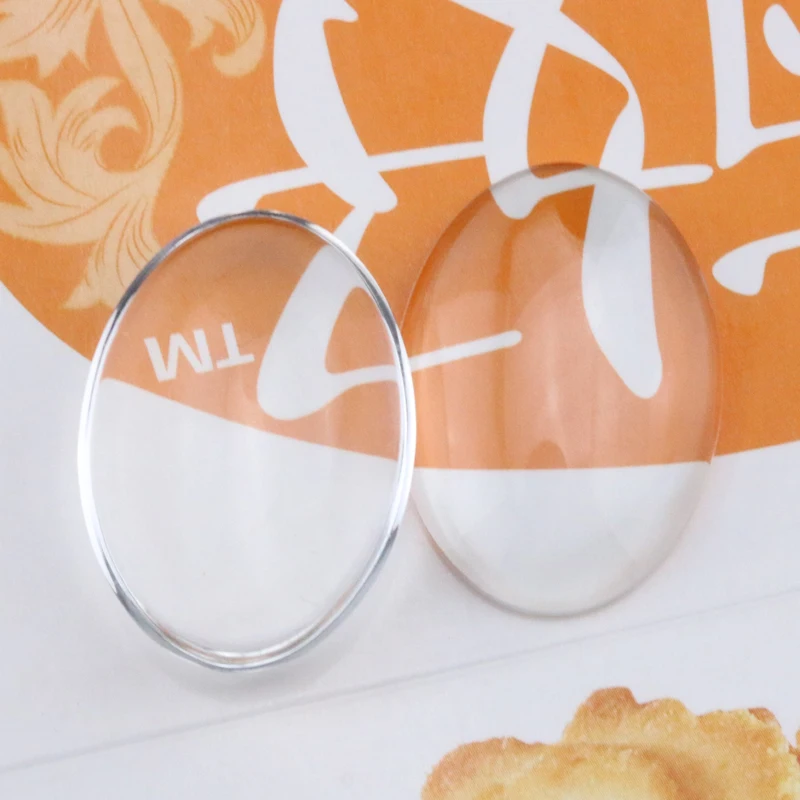 Прозрачные овальные стеклянные бусины 47*62 мм с драгоценным камнем плоская задняя