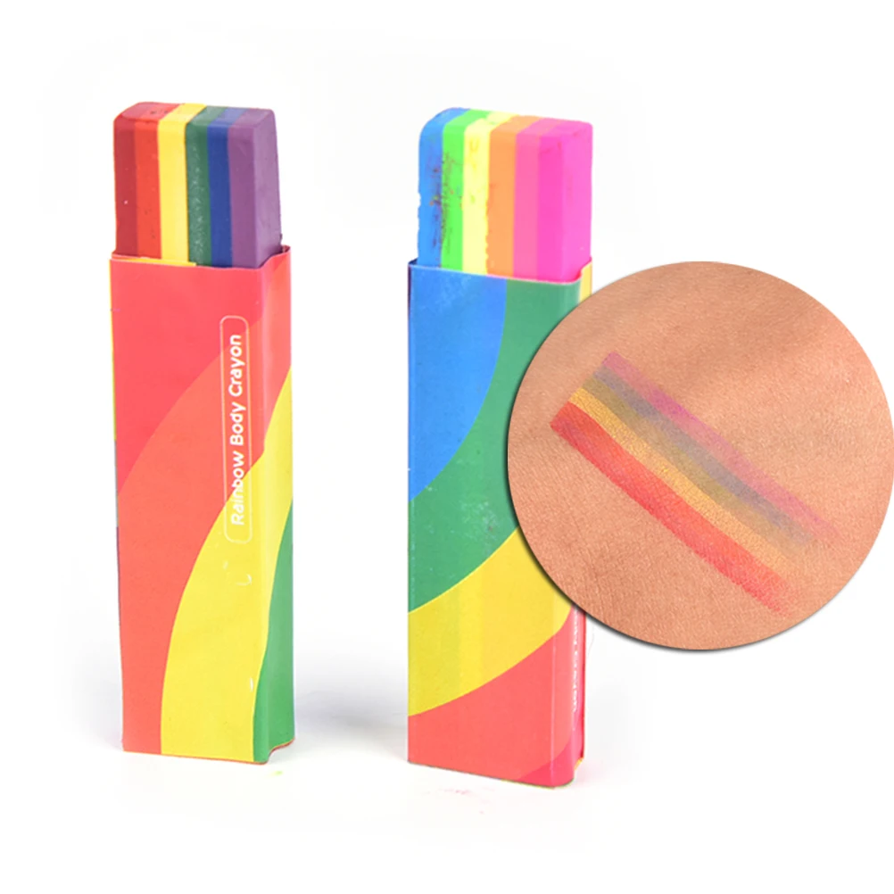 

Rainbow Colored Face Body Paint Tattoo Painting Stick Pen Pigment Halloween Party Fancy Beauty Makeup Tools for Child Kids