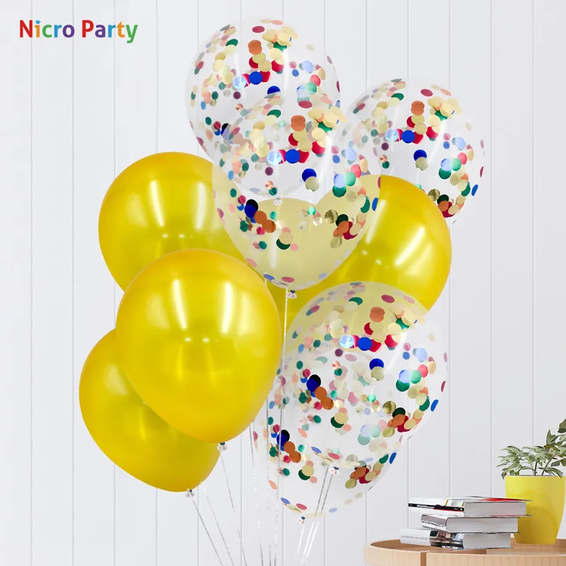 Nicro 12 дюймовые латексные Красочные воздушные шары с конфетти надувной шар