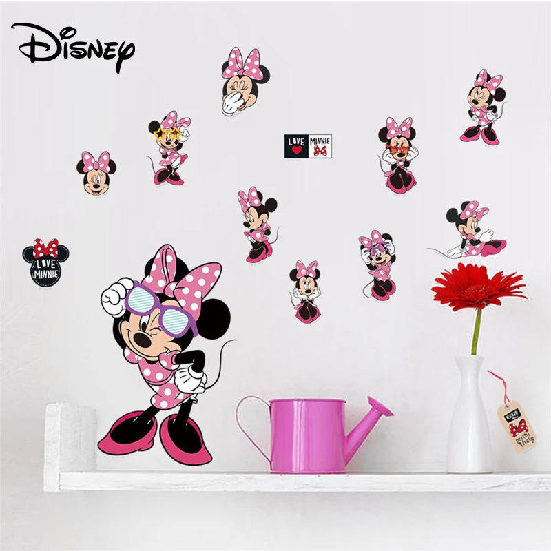 Disney 2 шт./компл. стикер Микки и Минни водонепроницаемая Съемная наклейка для