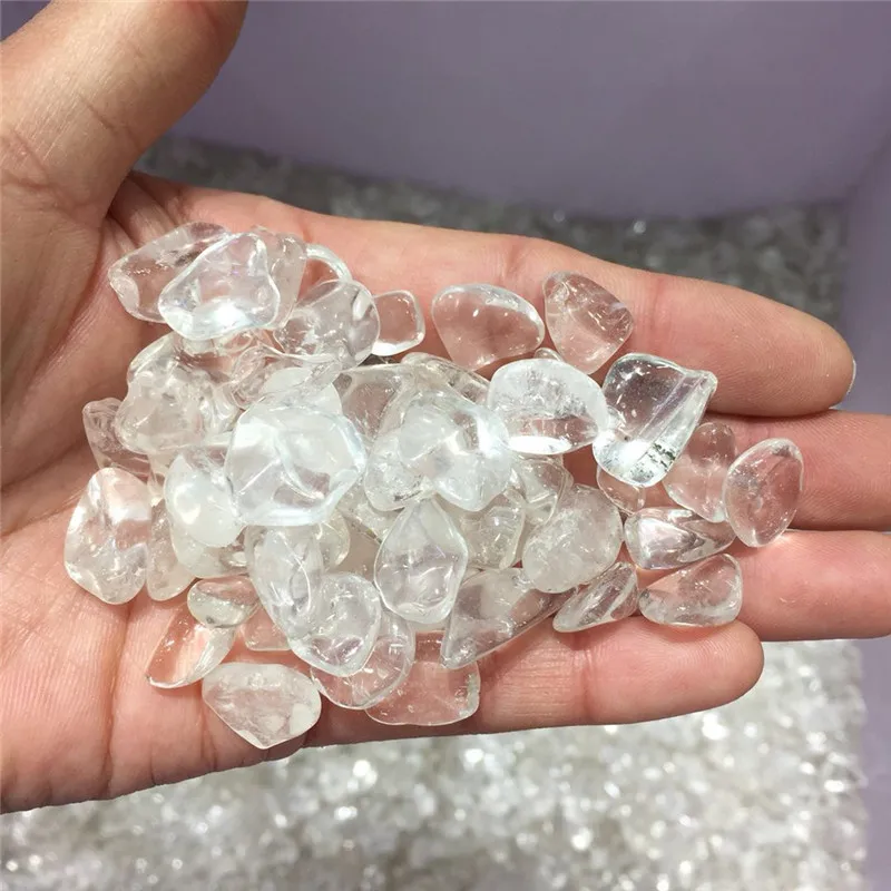 100g top quality 100% Natural rock clear quartz tumble crystal mineral reiki healing loose gemstone wholesale | Дом и сад