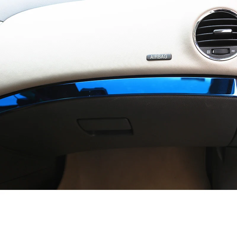 gem blue 1 pcs Lsrtw2017 Нержавеющая сталь автомобиля Лента для приборной панели планки для Chevrolet Cruze 2009 2010 2011 2012 2013 - Название цвета: gem blue 1 pcs