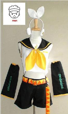A MEN Аниме Vocaloid Kagamine Rin/Len Косплей Костюм vocaloid-mirror dicotyledons cos - Цвет: A MEN