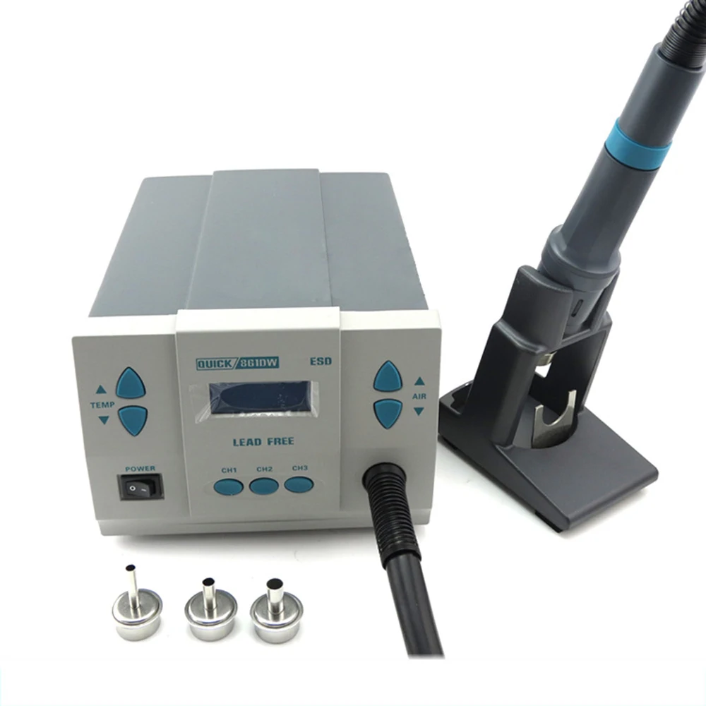 1000W Quick 861DW lead-free hot air gun soldering station Intelligent digital display BGA rework For PCB chip repair | Инструменты
