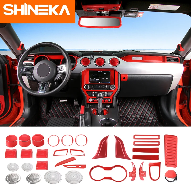 Набор молдинги для салона SHINEKA 36 шт. Ford Mustang красно синий чехол украшения
