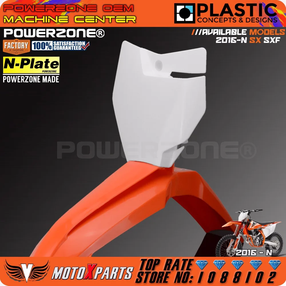 Передняя номерная табличка Powerzone пластиковая крышка для KTM 250/350/450 SX-F/XC-F и 125/150 SX