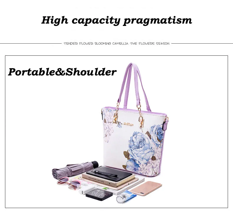 MIWIND New Women Handbag PU Leather Female Bags Fashion Shoulder Bag High Quality 6-Piece Set Designer Brand Bolsa Feminina
