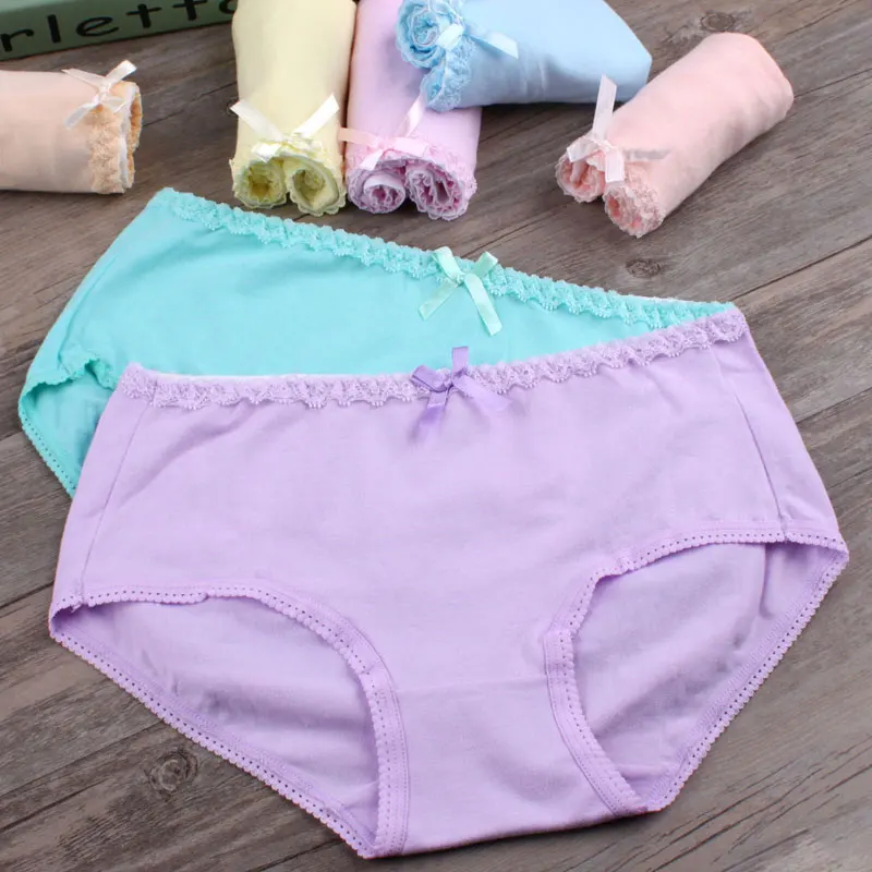 Трусы женские хлопковые с бантом на талии ярких цветов | Женская одежда