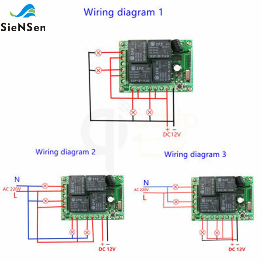 SienSen DC12V 4-способ Беспроводной удаленного коммутатора реле металлических 4 кнопки Электрический створка двери гаража Управление свет Управление TR1204