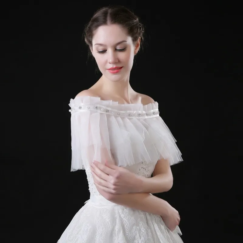 Кружевные свадебные куртки шали для вечеринки белые цвета слоновой кости болеро