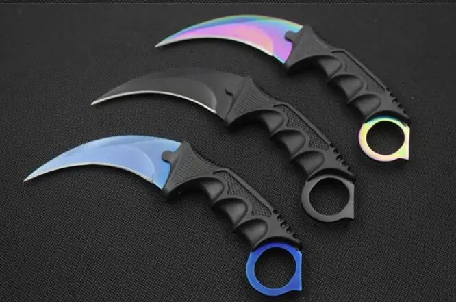 Реального CS Go Karambit Ножи Counter Strike Кемпинг Пеший Туризм выживания оболочка