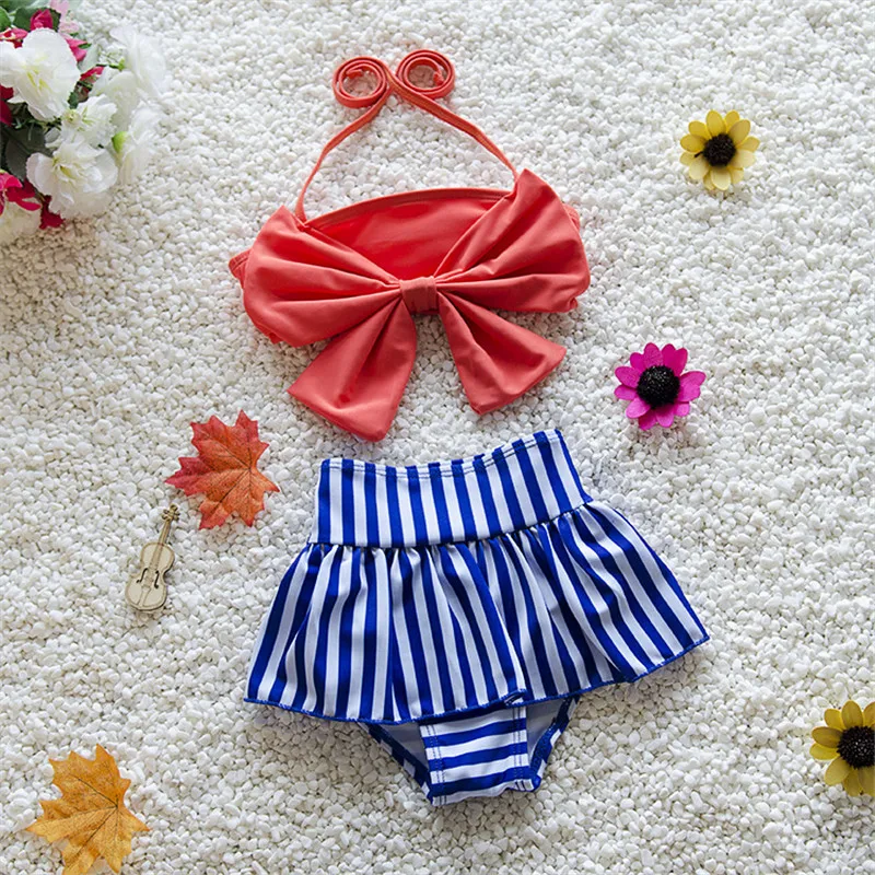 Бесплатная доставка новинка 2019 милый детский купальный костюм с большим бантом