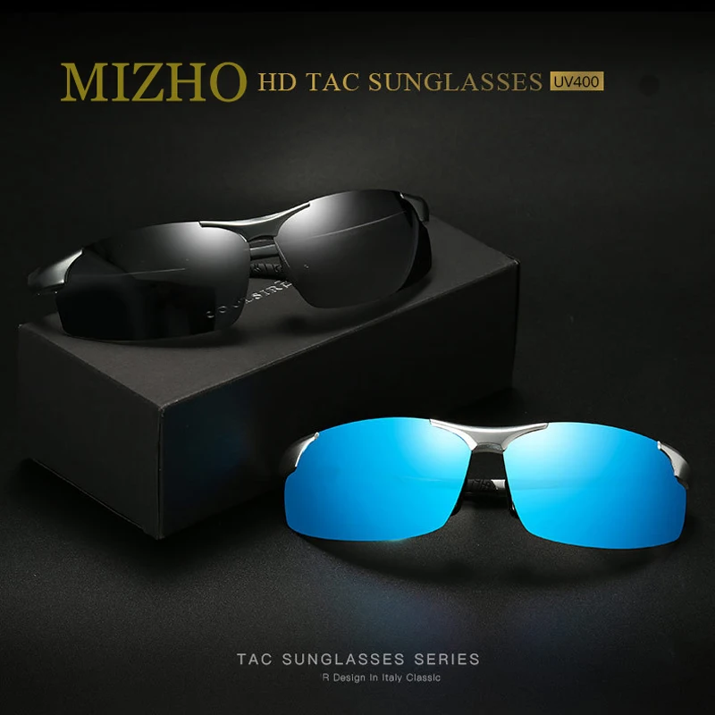 MIZHO 2019 высококачественные алюминиевые желтые солнцезащитные очки мужские