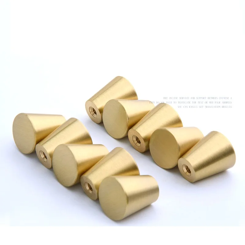 Brushed Solid Brass Kitchen Cabinet Drawer Knobs Nordic Furniture Cupboard Dresser Pulls -4Pack |