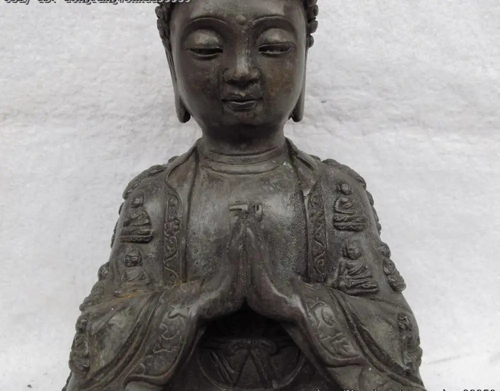 Tibet Buddhism Old Copper sakyamuni Shakyamuni Amitabha Tathagata Buddha Statue | Дом и сад