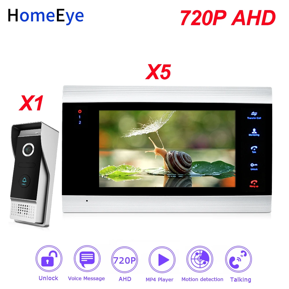Видеодомофон HomeEye 720P AHD 1-5 дюймов с датчиком движения | Безопасность и защита