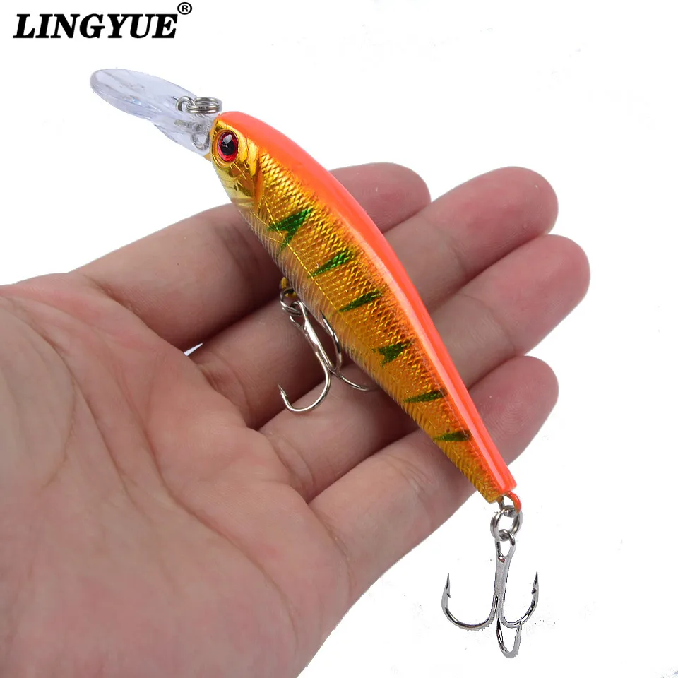 LINGYUE Рыболовная Приманка Minnow 10 см 9 4 г Твердый воблер Crankbait 3D глаза искусственная