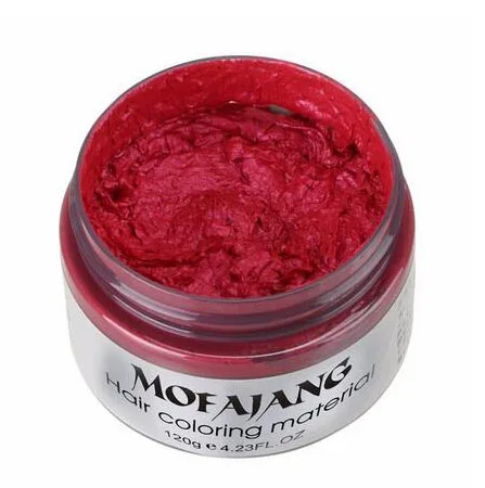 red MOFAJANG одноразовая формовочная паста для волос цветной воск 7 цветов на выбор белый фиолетовый серый серебристый пепельный воск для волос Прямая поставка - Цвет: red