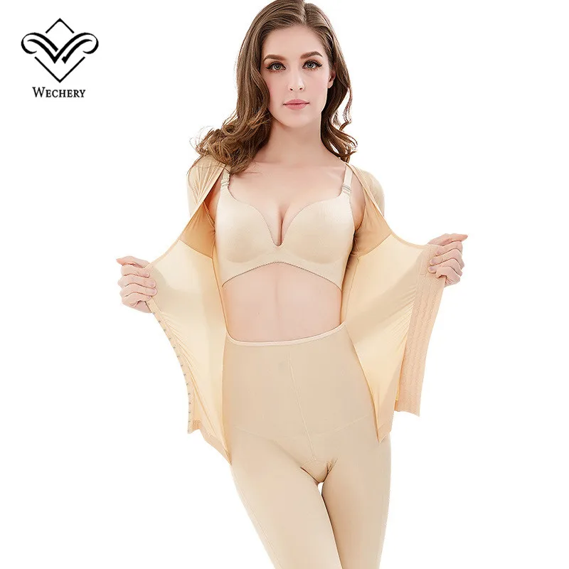 Wechery Новый Body Shaper Для женщин для похудения полной длины боди с длинным рукавом