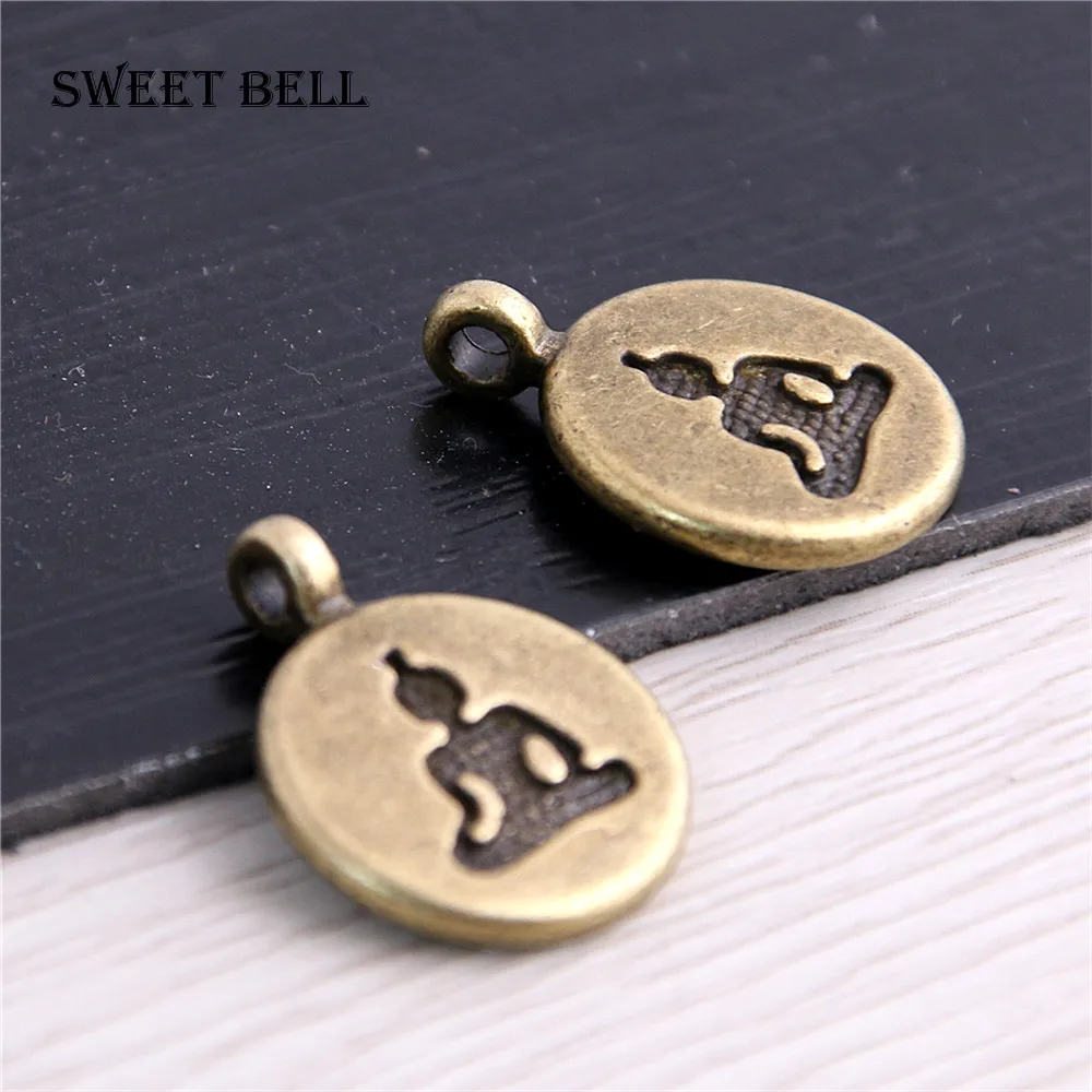 SWEET BELL 40 шт. 14*19 мм Металлические Подвески для йоги DIY изготовления ювелирных