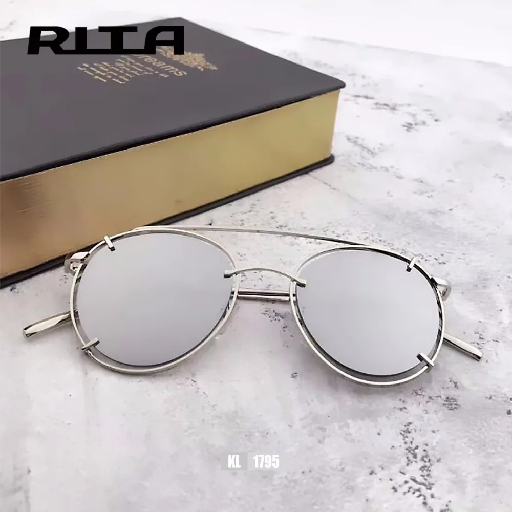 РИТА Женщины Марка дизайнер Зеркало Солнцезащитные Очки 2017 Роскошный Круглый