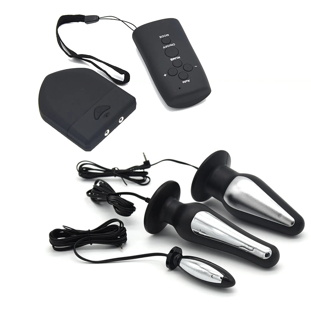 Электрическая Беспроводная Анальная пробка с дистанционным управлением 3 шт.