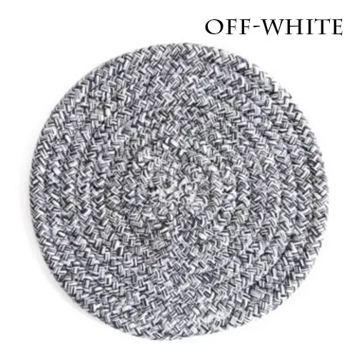 large Off white 1 шт./компл. хлопковые обеденные коврики для столиков Coaster Кофе напитки кухонные аксессуары чашечка кружка подстаканники колодки держатель чайной чашки - Цвет: large Off white