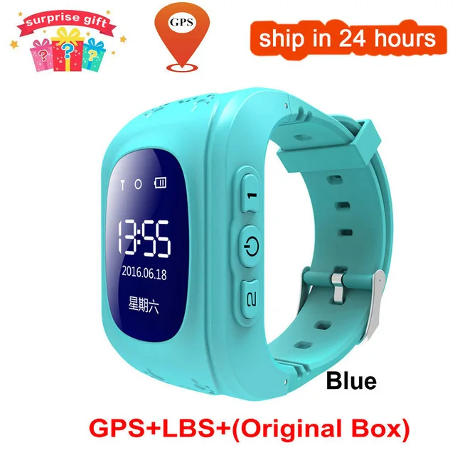 Blue-ENG Новинка Q50 OLED Детский gps трекер SOS мониторинг позиционирования телефон смарт дети gps детские часы совместимы с IOS и Android VS q90 - Цвет: Blue-ENG