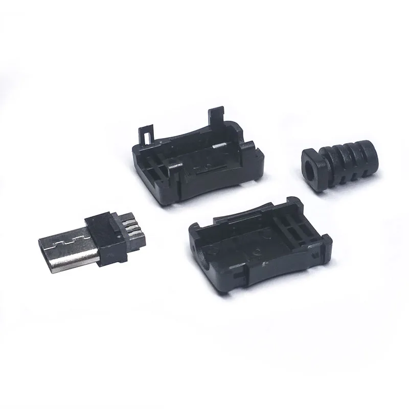 20 шт./лот USB папа 5 Pin с оболочкой микро разъем пластиковый корпус Джек Хвост