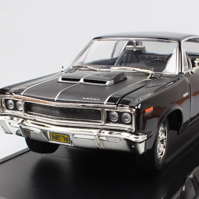 Для мальчиков, 1:18, старый, 1970, Amc Rebel Rambler, классический, масштабный автомобиль, жесткий, литье под давлением, автомобильная модель, игрушка, миниатюрные подарки для коллекции