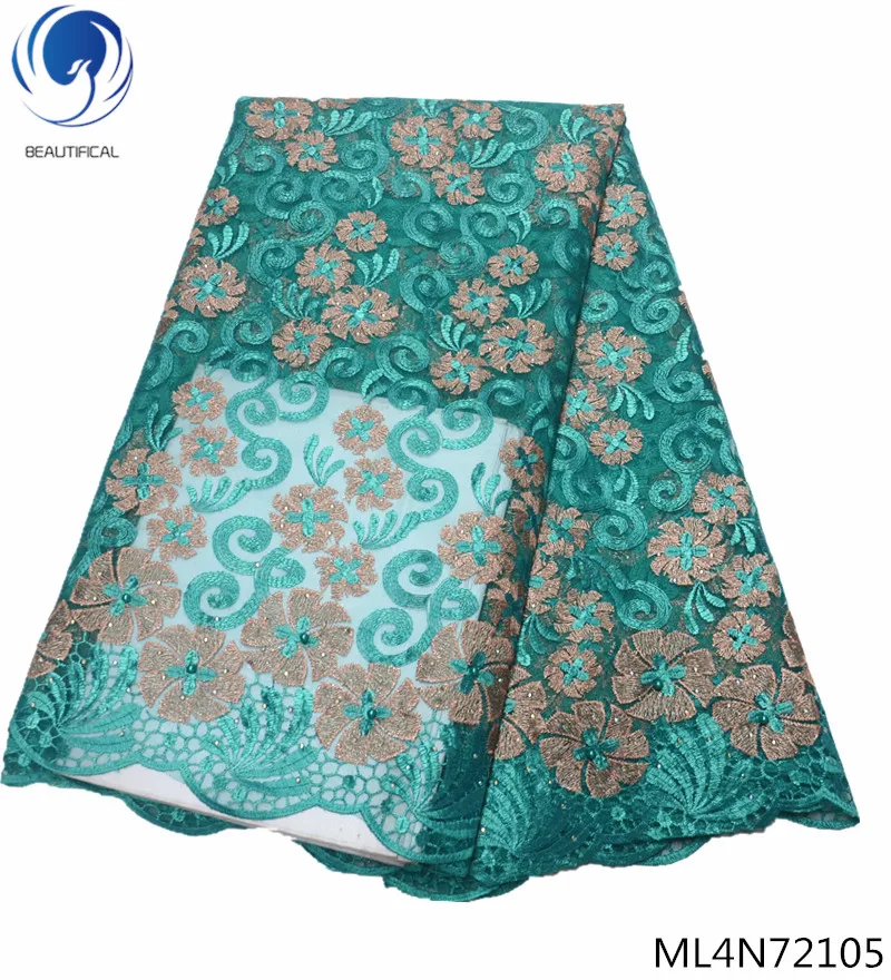 

BEAUTIFICAL african lace fabrics Fashion flowres tulle lace french fabrics for wedding dresses 5yards nigerian laces ML4N721