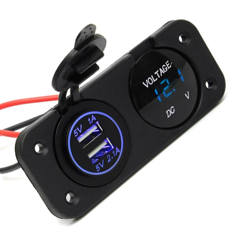 Новый автомобиль Зарядное устройство мотоциклетные plug 2 USB Порты и разъёмы