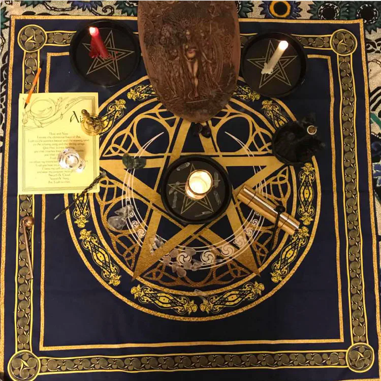 Алтарь Таро ткань для настольных игр карты Таро скатерть хлопок и лен Wicca церемония покрытие стола одеяло пентаграмма луна