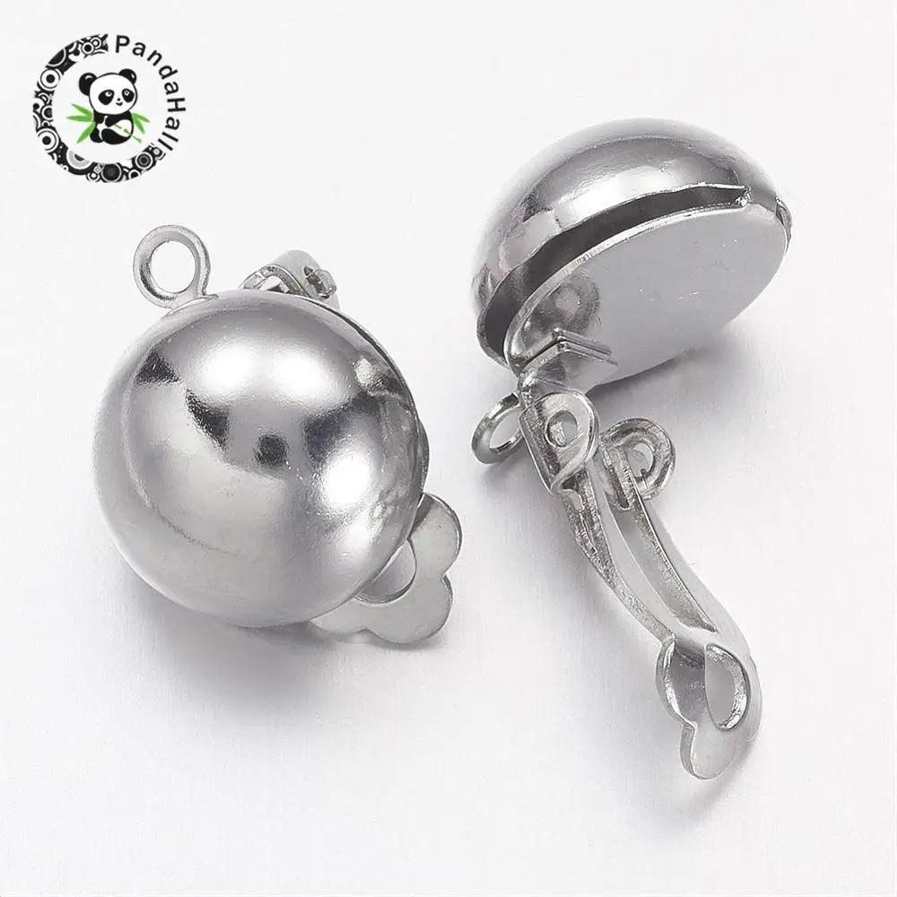 

brass earring components, for non-pierced ears, Metal color, 20x13mm, hole: 3mm