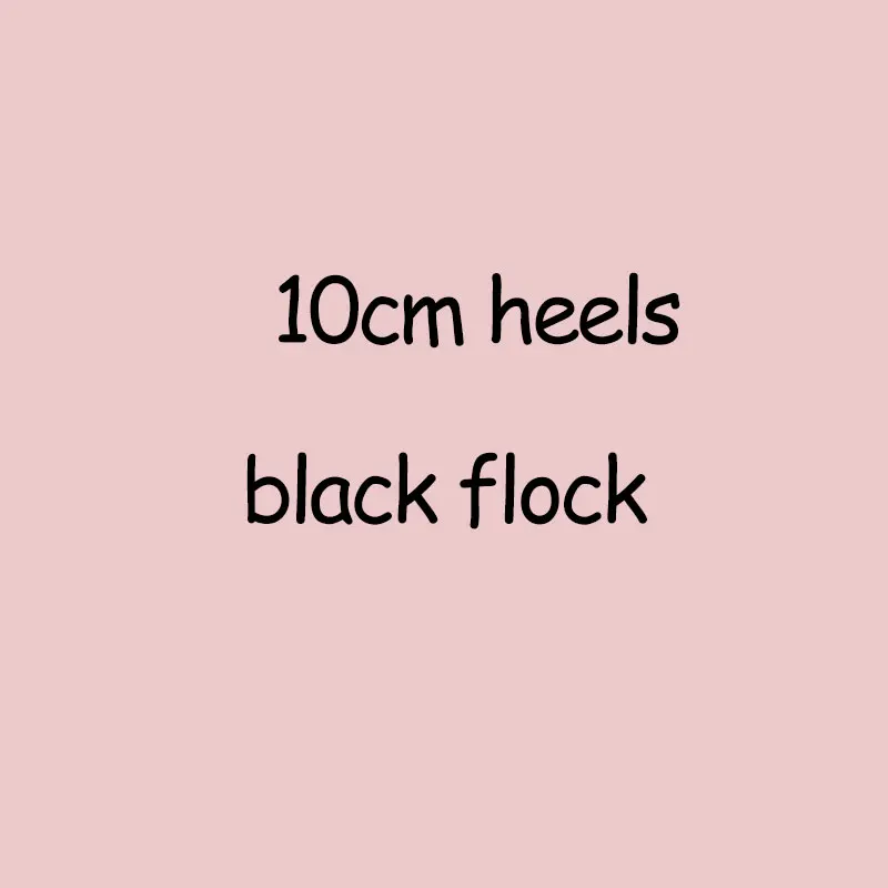 Black Flock 10cm Veowalk/; пикантные женские туфли-лодочки с острым носком и заклепками; обувь на очень высоком ультратонком каблуке; женская модная обувь из лакированной кожи для вечеринок - Цвет: Black Flock 10cm