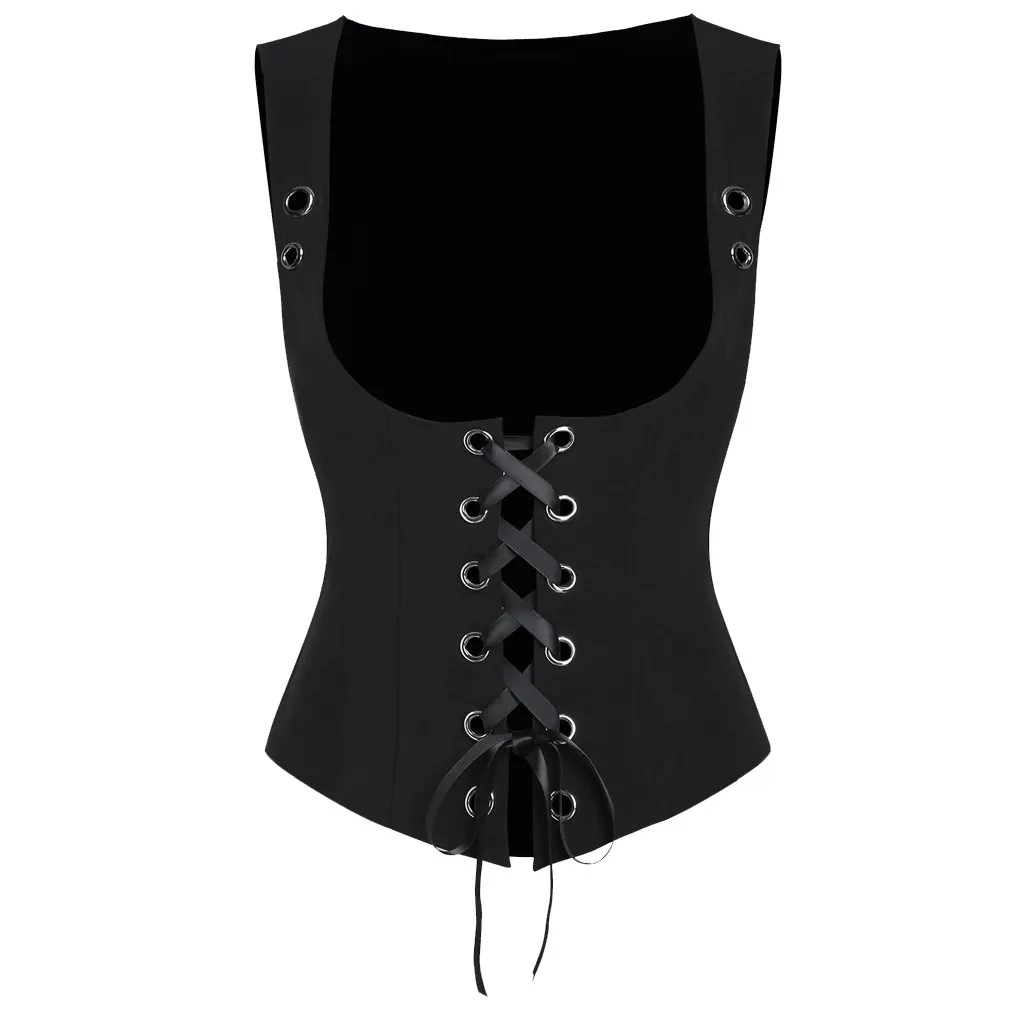 JAYCOSINFashion, женская летняя однотонная безрукавка, крестообразные кольца, шнуровка, повседневный жилет, топ, жилет, костюм, летний, размера плюс, мягкий, 9425