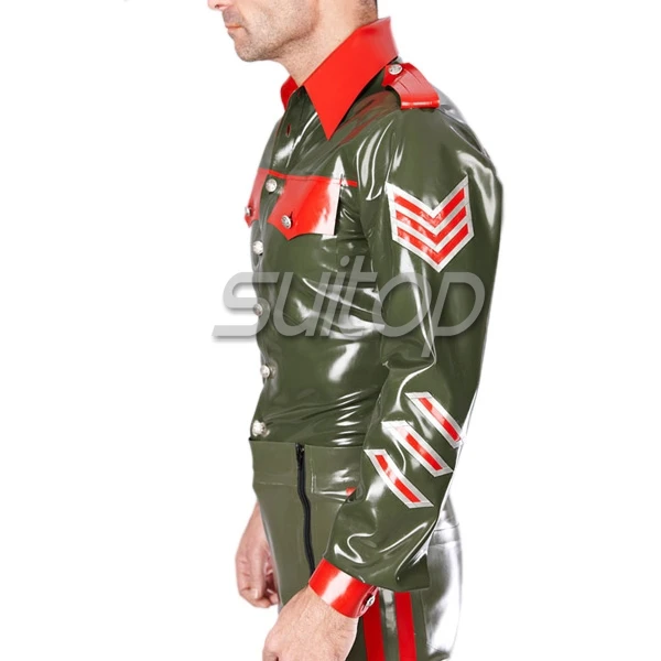 sexy latex uniform style RUBBER LATEX trousers costume military cosplay man male