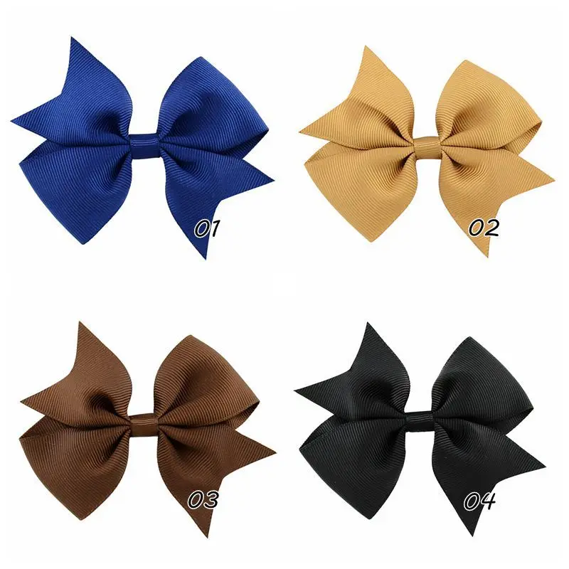 Фото MengNa 4 "Девочки сплошная корсажная лента Pinwheel заколки для волос с хвостом MengNa 4 "Девочки сплошная корсажная лента Pinwheel заколки для волос с хвостом