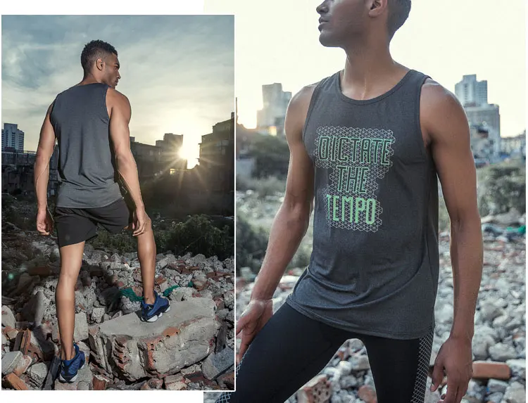 Спортивные футболки Для мужчин топы быстросохнущая Jogger Запуск жилет спортивной одежды тренажерный зал майку Фитнес Bodybuild одежда футболка без рукавов