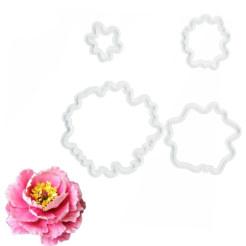 4 шт. набор резцов для печенья с пионами|cookie cutter set|cookie cutterbiscuit cookies |