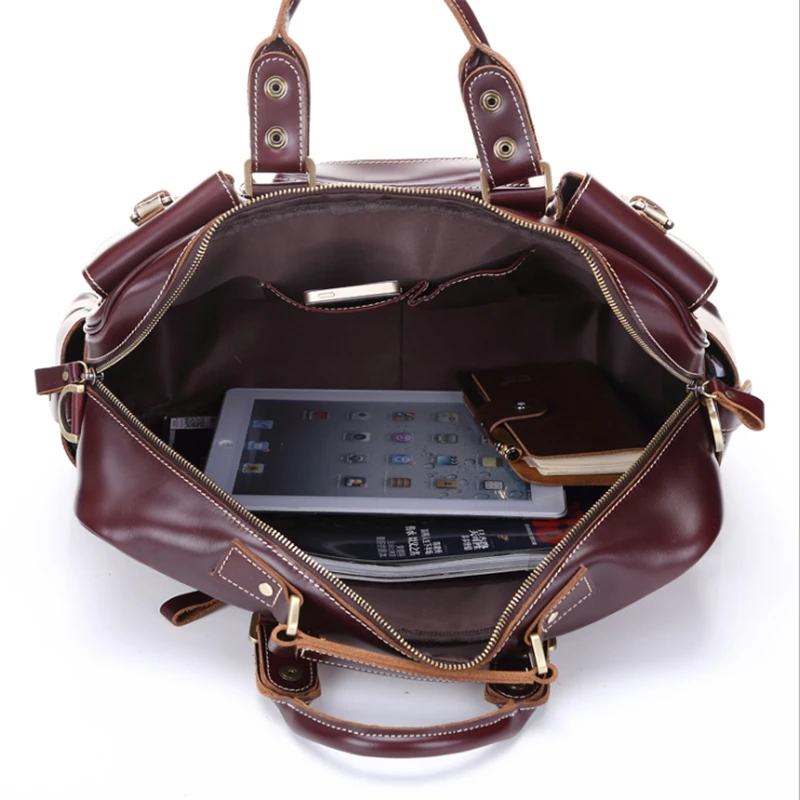 Baigio 2 цвета Для мужчин Кожаная Дорожная сумка большой Ёмкость ручной Чемодан