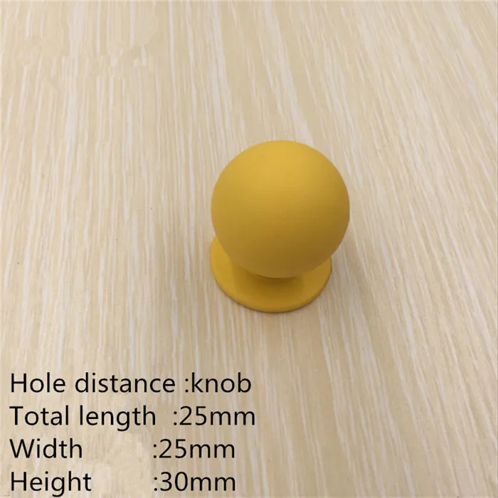 yellow knob KK& FING современные многоцветные ручки для шкафа из алюминиевого сплава кухонные ручки для выдвижных ящиков мебельная фурнитура - Цвет: yellow knob