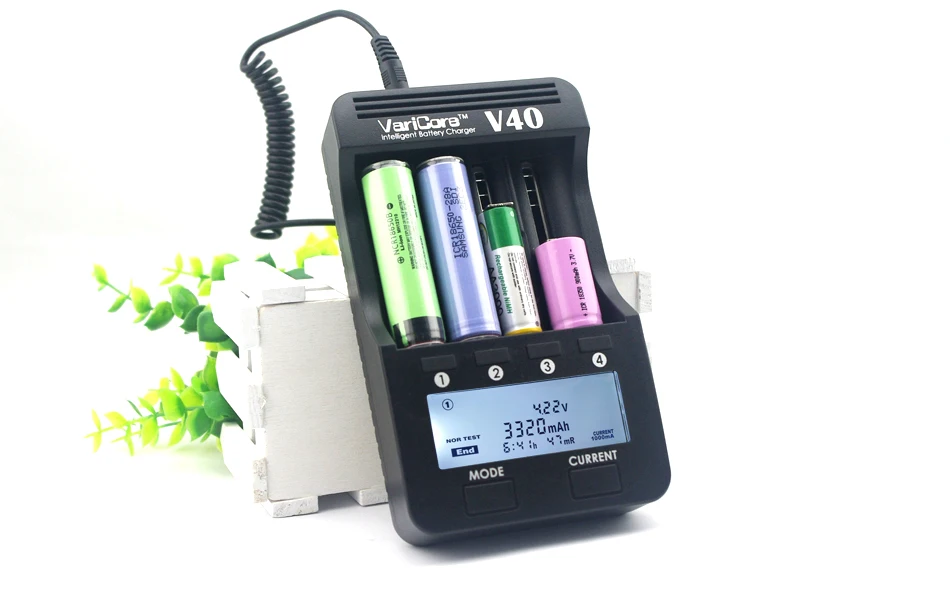 VariCore V40 lcd зарядное устройство+ 12V адаптер+ Автомобильное зарядное устройство для 3,7 V 18650 26650 18500 литиевых батарей, 1,2 V AA AAA Ni-MH батареи