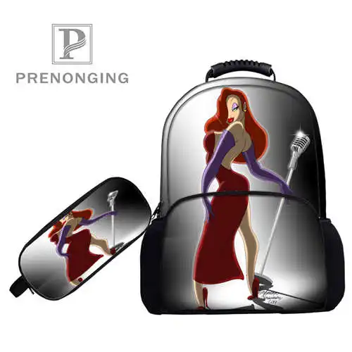 17 дюймовые рюкзаки jessica_rabbit сумки для ручек с 3D принтом школьные женские и мужские