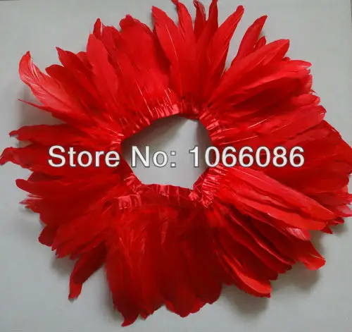 

Free shipping! Red swan goose feather trim/fringe/ribbon for cloth accessories 6M /lot 6-8inch width