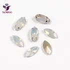 YNARUO 4200 Navette белый опал Необычные кристаллы камни стразы пришитые Стразы все для украшения платья ручной работы