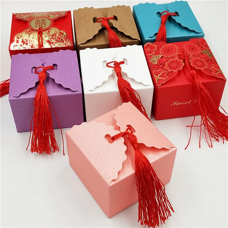 10 шт красочные бумажные картонные свадебные коробки конфет ручной работы