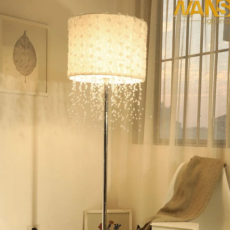 3 bulbs 36W Кристальный светодиодный напольный светильник, мягкий светильник ing, Скандинавский дизайн, белый тканевый напольный светильник, Регулируемый цвет, стоячий светильник - Цвет абажура: 3 bulbs 36W