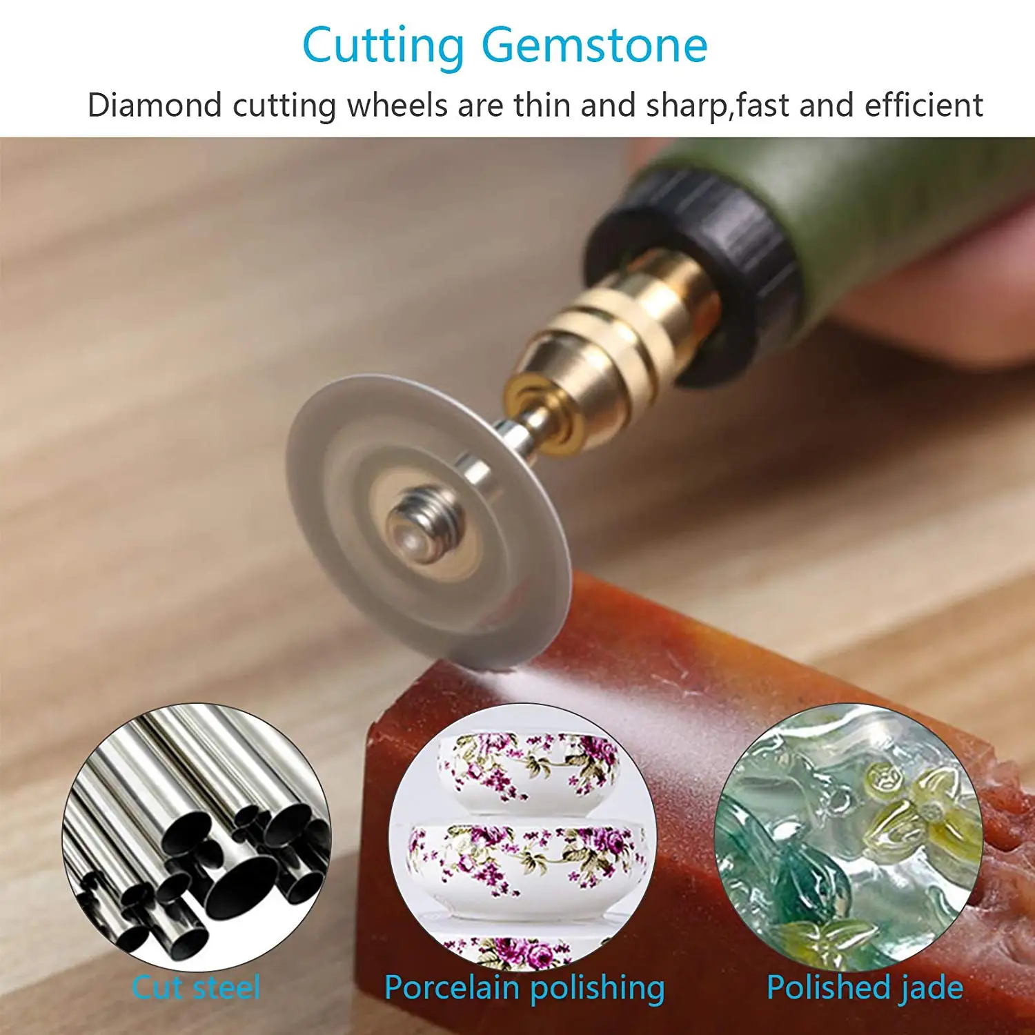 METABLE 1SET Diamond Cutting Wheel Cut Off Discs Rotary Tool Blades Mandrel Screwdriver and Sheets Sandpaper for wood | Дом и сад